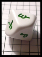 Dice : Dice - 10D - Koplow Hindi Numbers White and Green Die - Troll and Toad Dec 2010